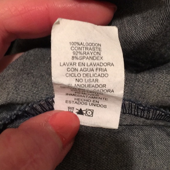 Sleeveless Gray & Denim Fit & Flare Dress - Picture 6 of 6